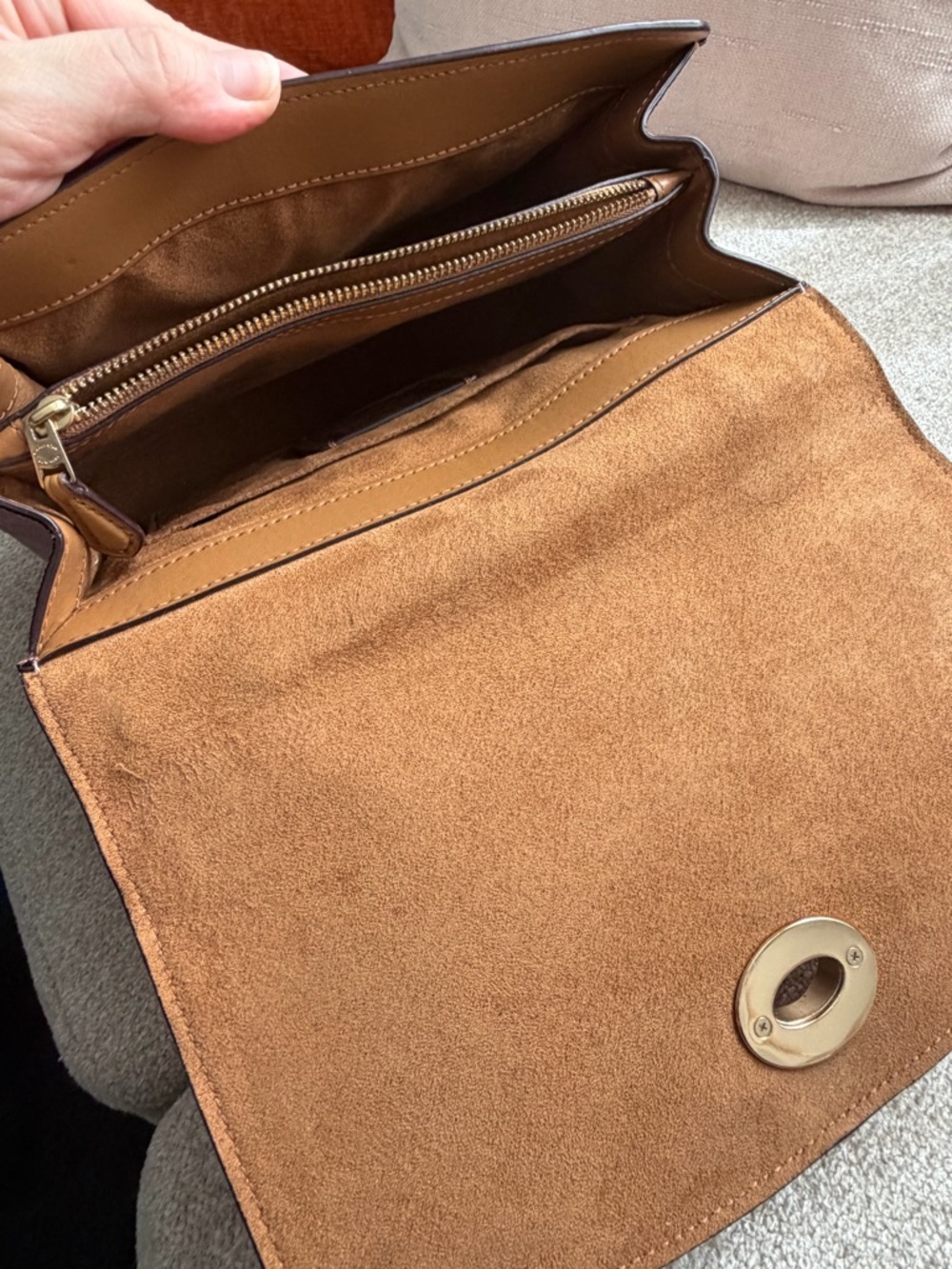 Coach Pink Crossgrain Leather Top Handle Turnlock Flap Satchel Bag - Picture 7 of 12